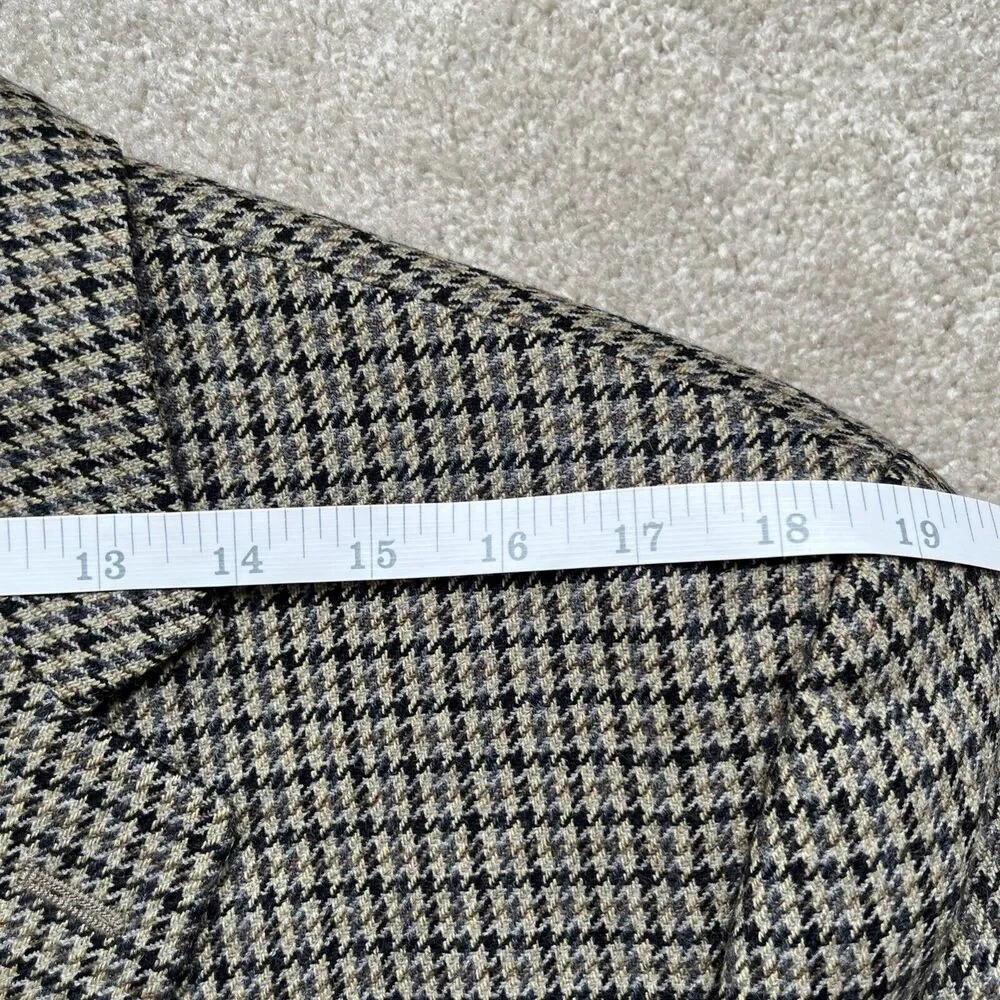 Ralph Lauren Herringbone Plaid Blazer Mens 42L Wool Cashmere Academia Preppy